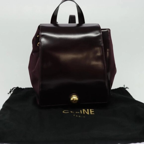 CELINE Backpack Leather Purple Gold - Picture 16 of 16